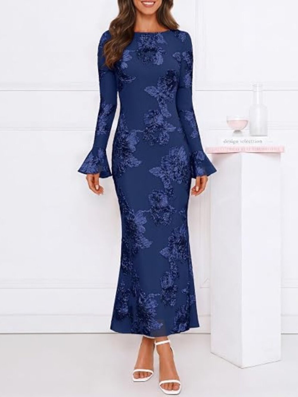 Women's Floral Wedding Guest Cocktail Maxi Dress